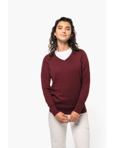 K-KA966-LADIES' V-NECK JUMPER 2